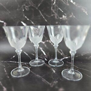 Set of 4 Cristal D'Arques-Durand "Florence" Wineglasses Made in France Vintage